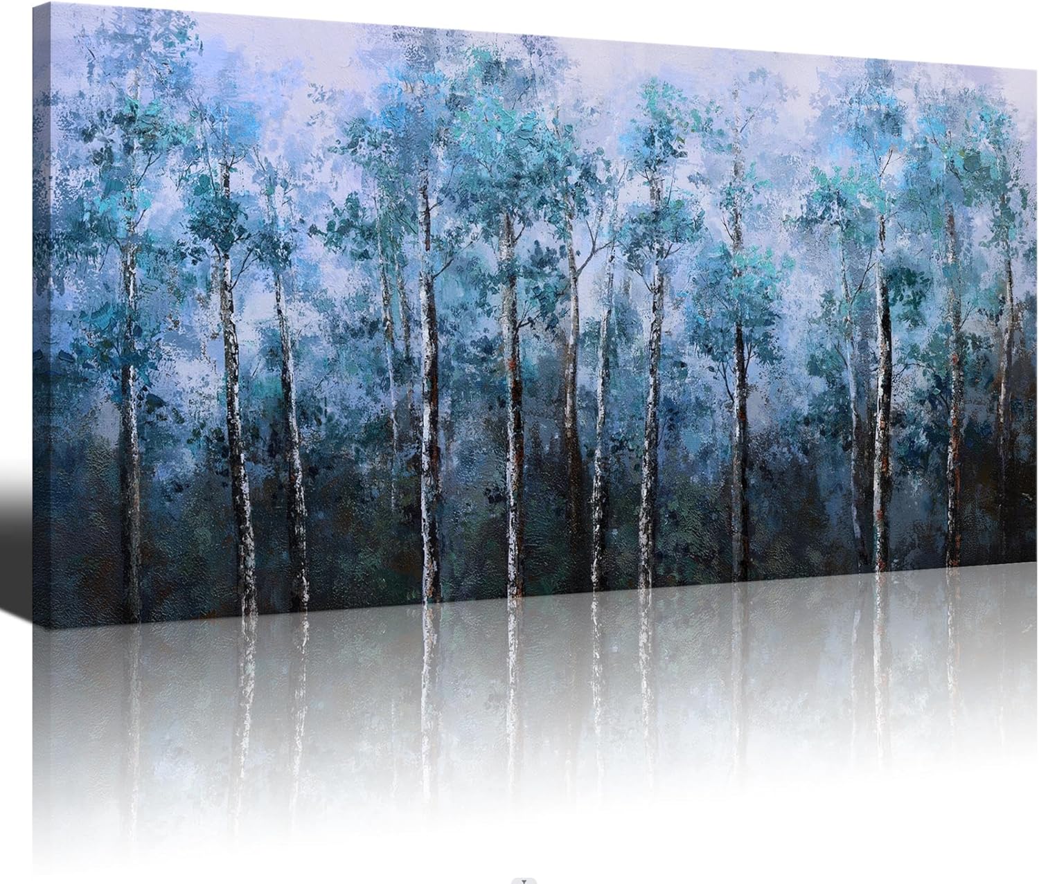 Lienzo decorativo para pared, paisaje natural grande, bosque de abedul, arte de pared para sala de estar, dormitorio, decoración de pared sobre la