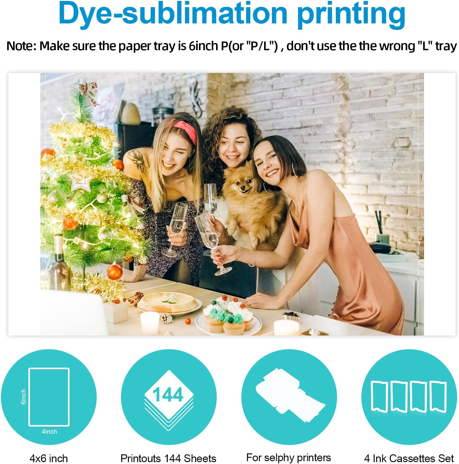 Paquete de 4 cartuchos de tinta de repuesto para Canon Selphy Ink KP-108IN KP108 para Selphy CP1300 CP1500 CP1200 CP1000 CP910 CP900 Impresoras