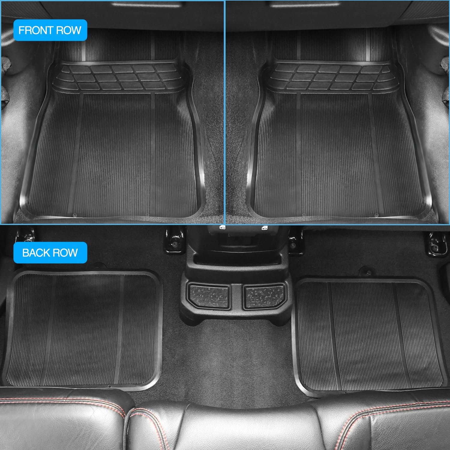 Nilight Alfombrillas de goma para autos, camiones, SUV, ajuste universal para adaptarse a la mayoría de vehículos, protección para todo tipo de