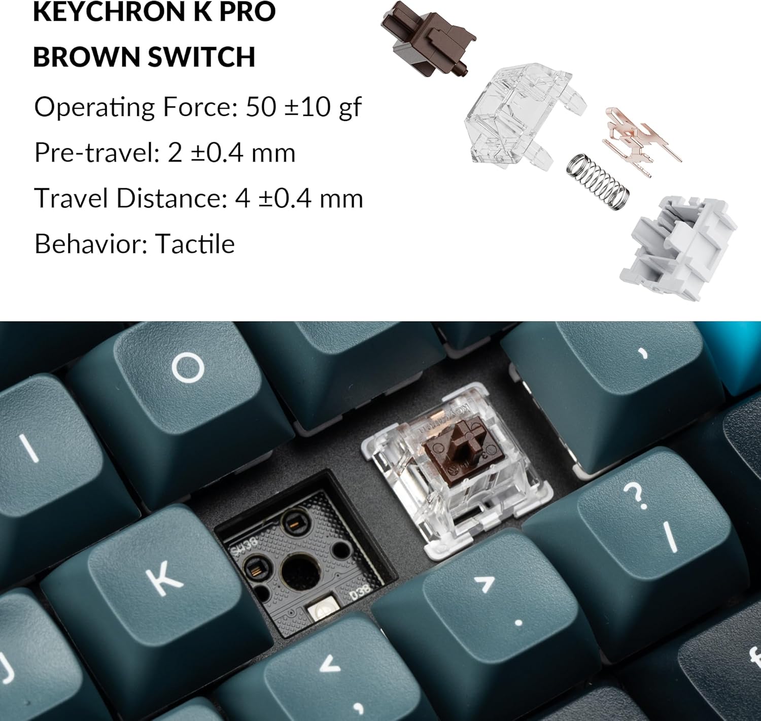 Keychron Q4 Pro Teclado mecánico inalámbrico personalizado, QMKVIA programable de aluminio completo 60% diseño BluetoothRGB con cable con