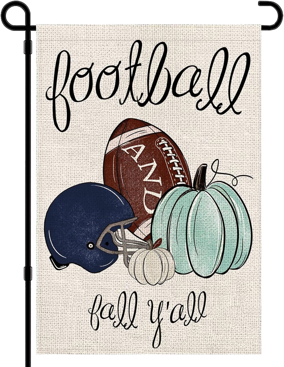 DIYDEC Bandera de jardín de fútbol de otoño de 12 x 18 pulgadas, bandera de fútbol de doble cara con calabaza para patio, día de juego deportivo,