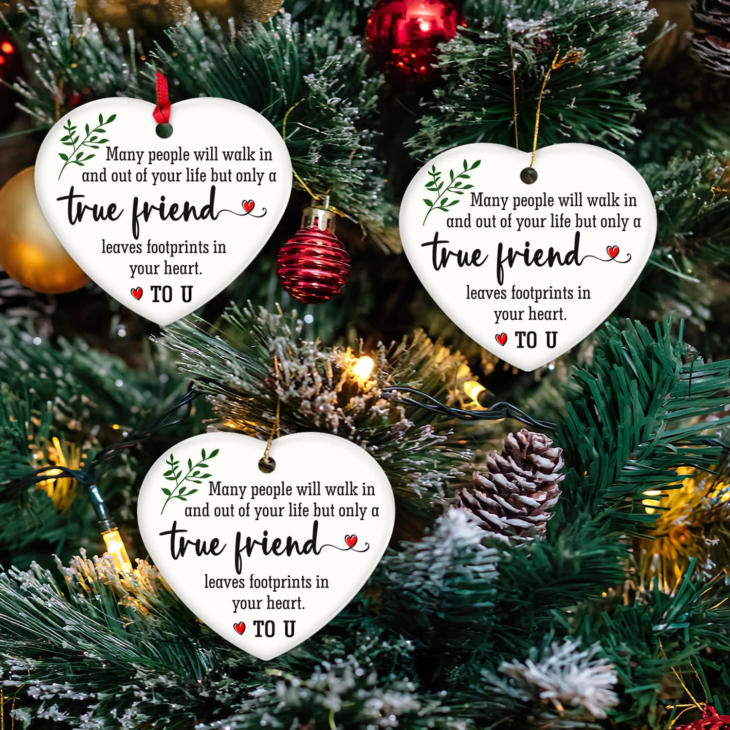 Adorno de Navidad 2023 para mujeres, decoración de árbol de Navidad, adorno de BFF para amigos, hermana, él, ella, novio, novia, verdadera amiga,