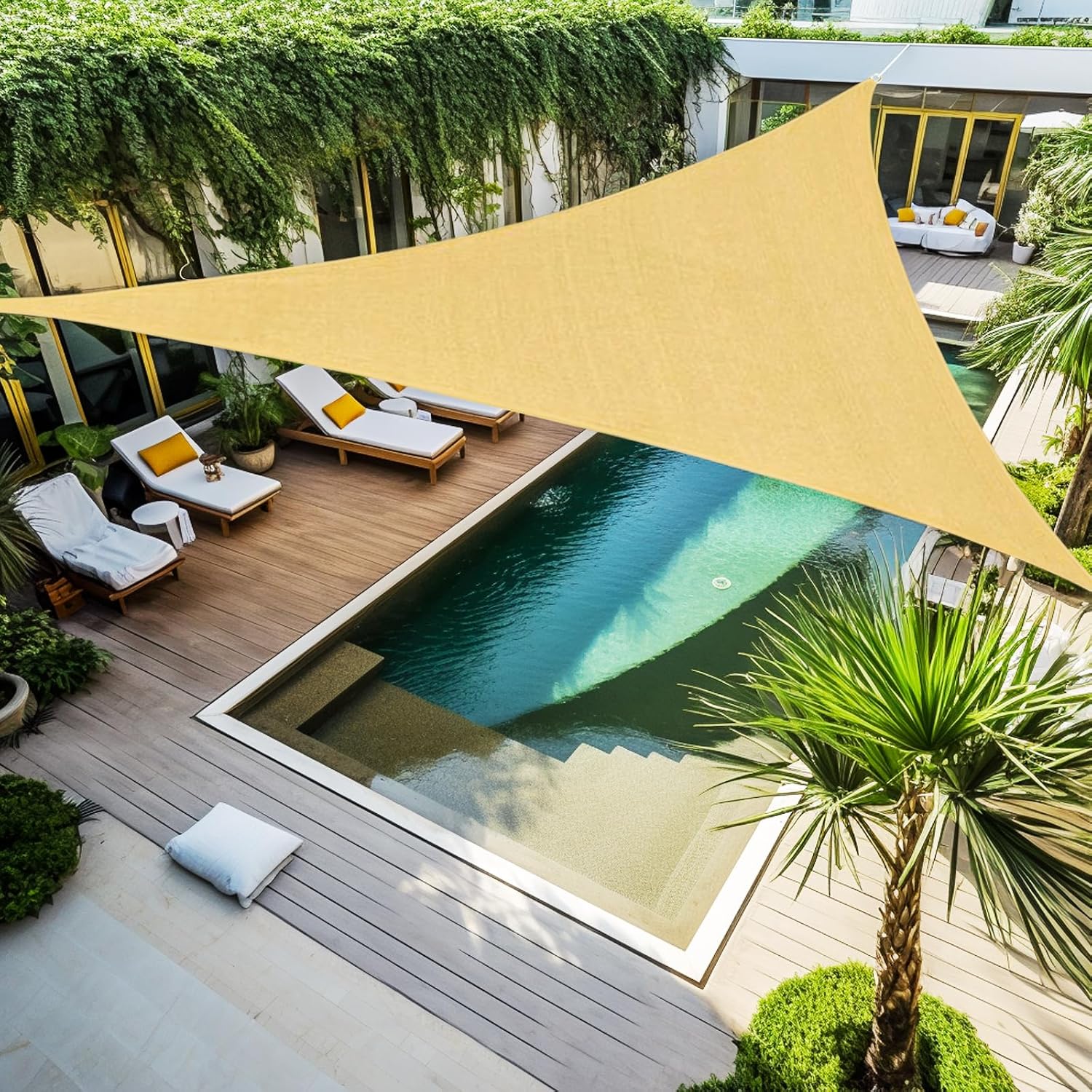 Amagenix – Toldo triangular para exteriores, toldo de sombra para exteriores, 12 x 12 x 12 x 12 pies, toldo con bloqueo UV para patio al aire libre,