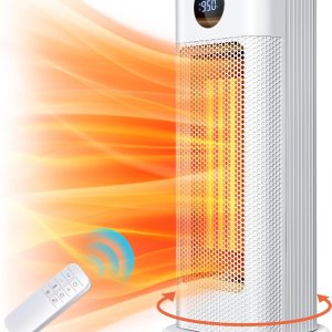 BURLAN Calentador de espacio para uso en interiores, calentador eléctrico portátil para dormitorio, calentador eléctrico PTC de 1500 W con BURLAN Calentador de espacio para uso en interiores, calentador eléctrico portátil para dormitorio, calentador eléctrico PTC de 1500 W con