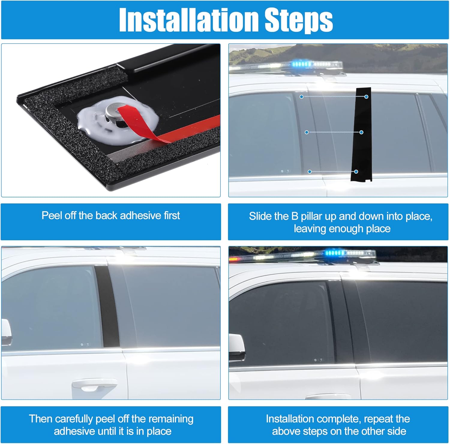X AUTOHAUX Par de paneles de pilar B para puerta de pilar del conductor, lado exterior del parabrisas del pasajero para Cadillac Escalade ESV para