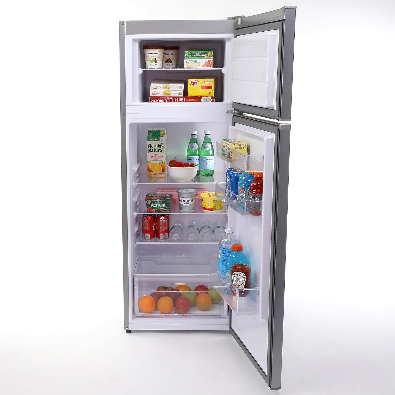 West Bend WBRT73S – Refrigerador de apartamento independiente de diseño delgado con congelador superior para condominio, casa, uso de cocina