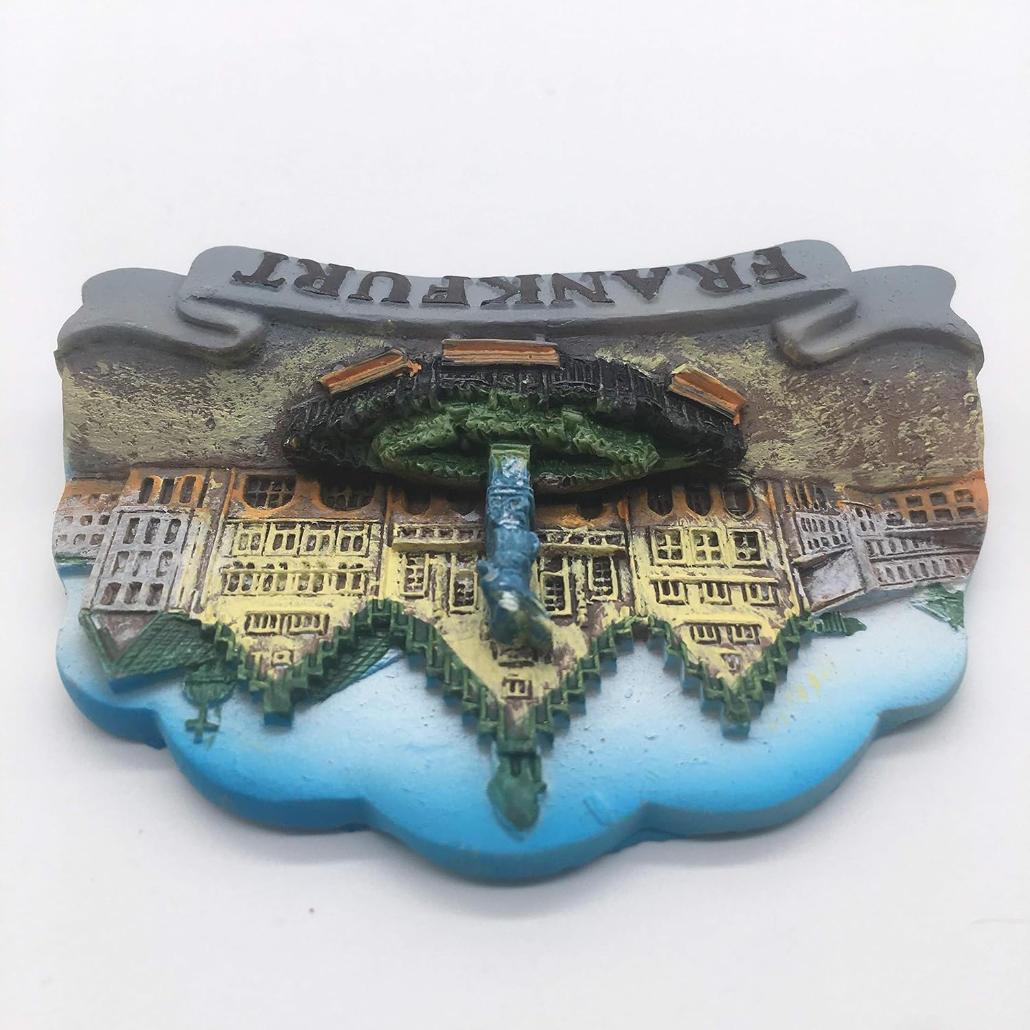 Imán de nevera Frankfurt Alemania Resina 3D Artesanía Artesanía Turística Viaje Ciudad Recuerdo Colección Letra Etiqueta para Refrigerador