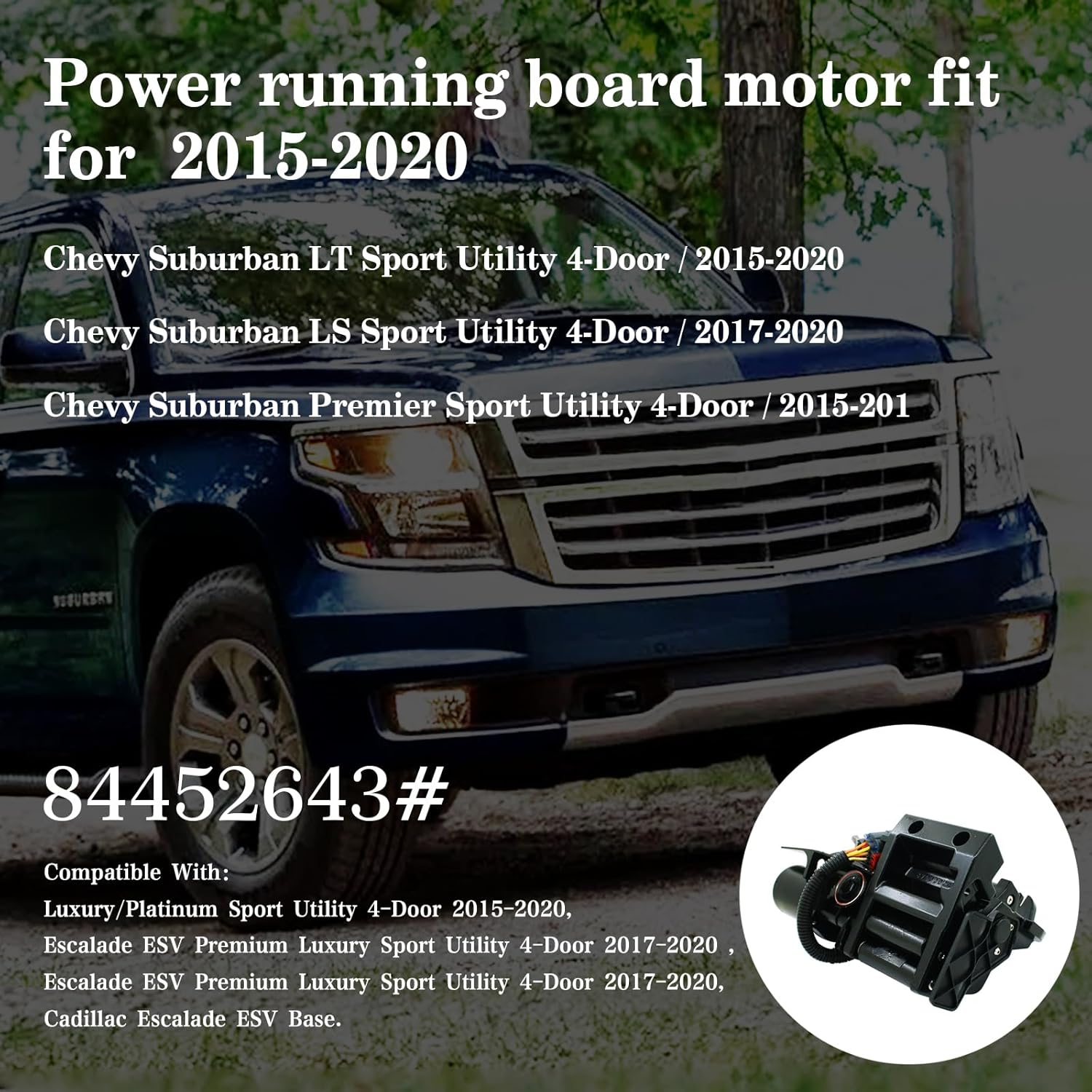 EzeXpreze 84452643 – Conjunto de motor y soporte para estribo eléctrico del lado derecho compatible con Chevy Suburban 2015-2020, Cadillac Escalade,