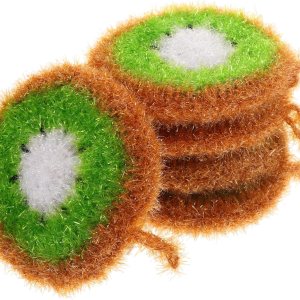 HOMSFOU 5 piezas de toalla de cocina de acrílico, esponja de alta resistencia, esponja para platos de fresa, esponja de alta resistencia, esenciales HOMSFOU 5 piezas de toalla de cocina de acrílico, esponja de alta resistencia, esponja para platos de fresa, esponja de alta resistencia, esenciales