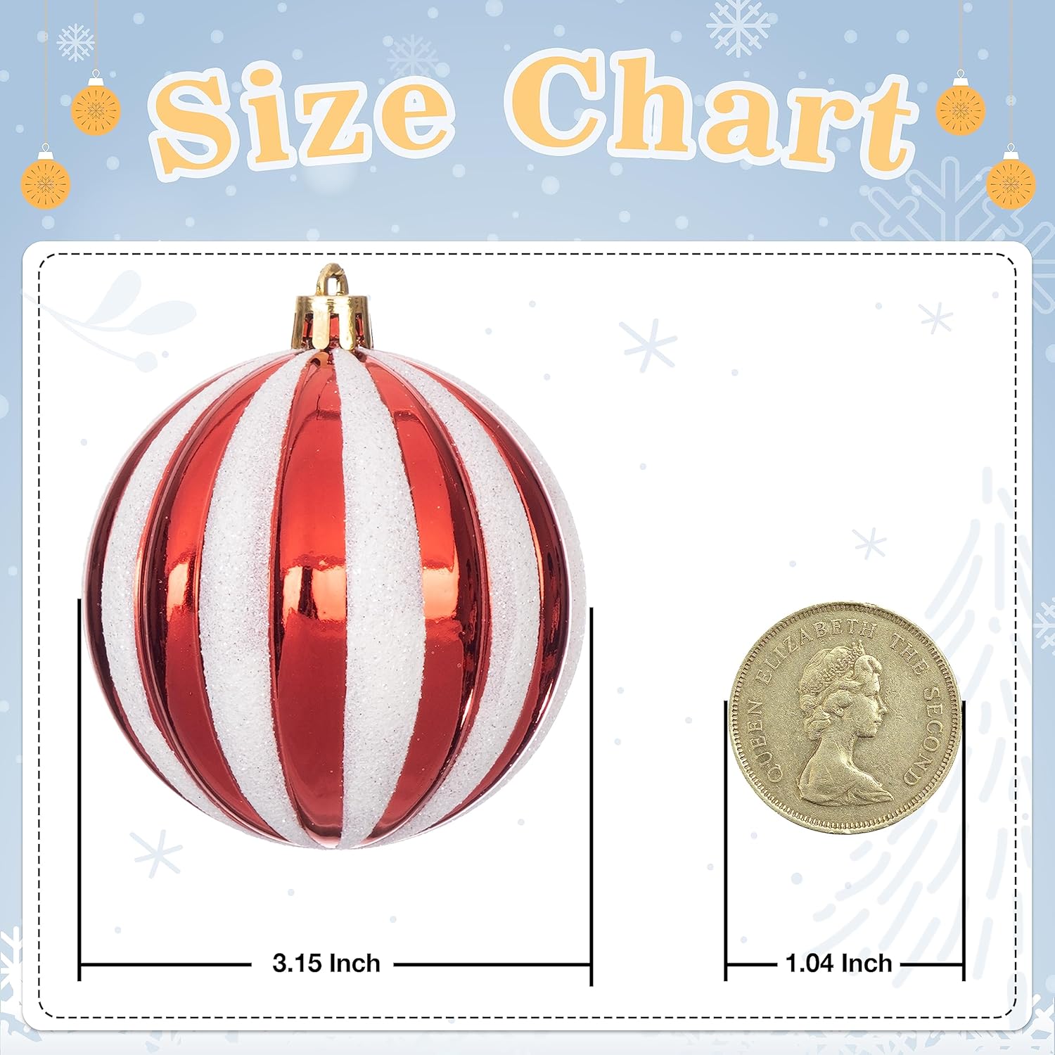 Adornos de bola de Navidad, 16 piezas para adornos de árbol de Navidad de 3.15 pulgadas, irrompibles, decoración de árbol de Navidad con bolas de