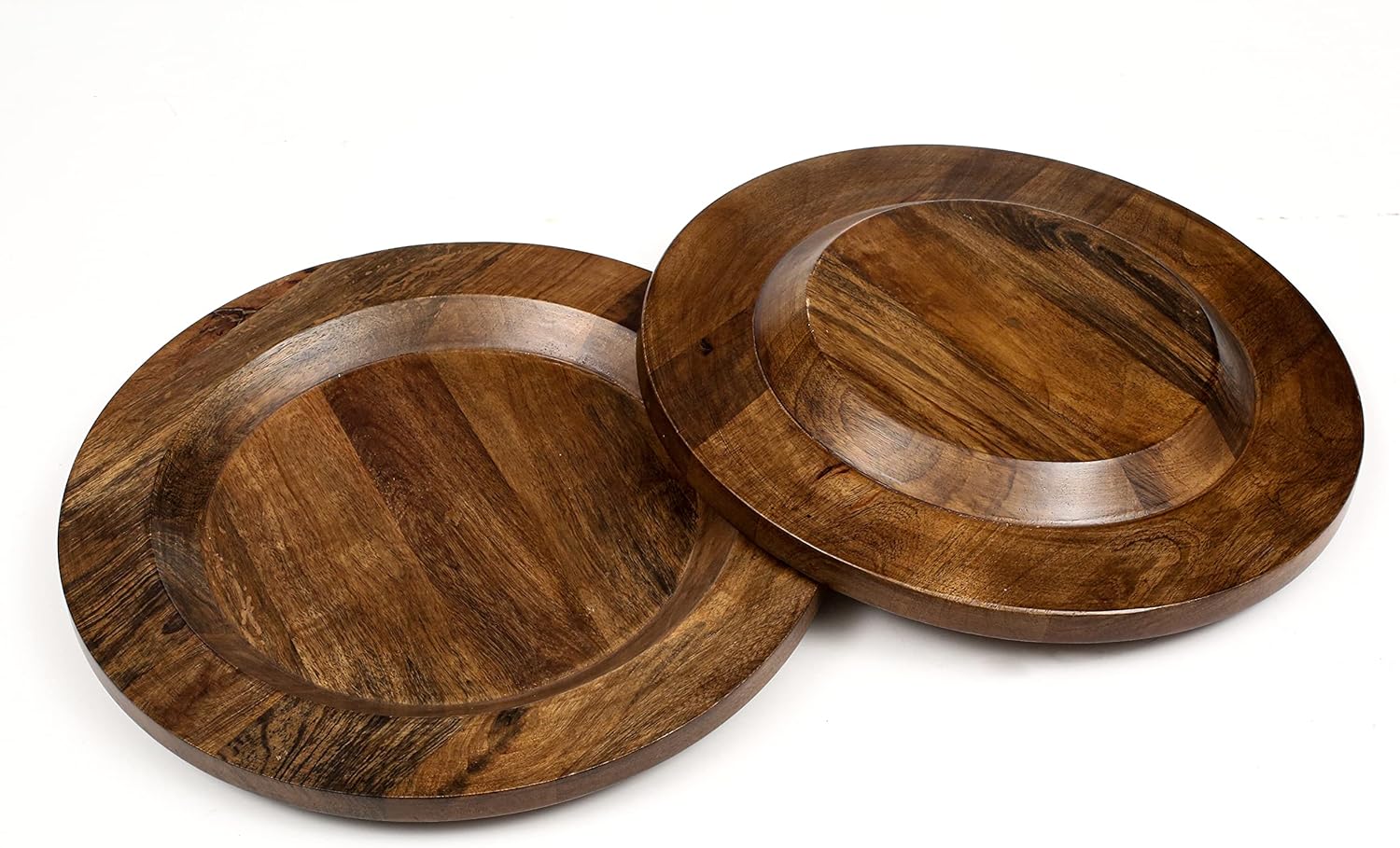 CLEENTABLE Placa de carga de madera, juegos de platos de carga de madera, cargadores de madera para platos llanos, manteles individuales de madera,