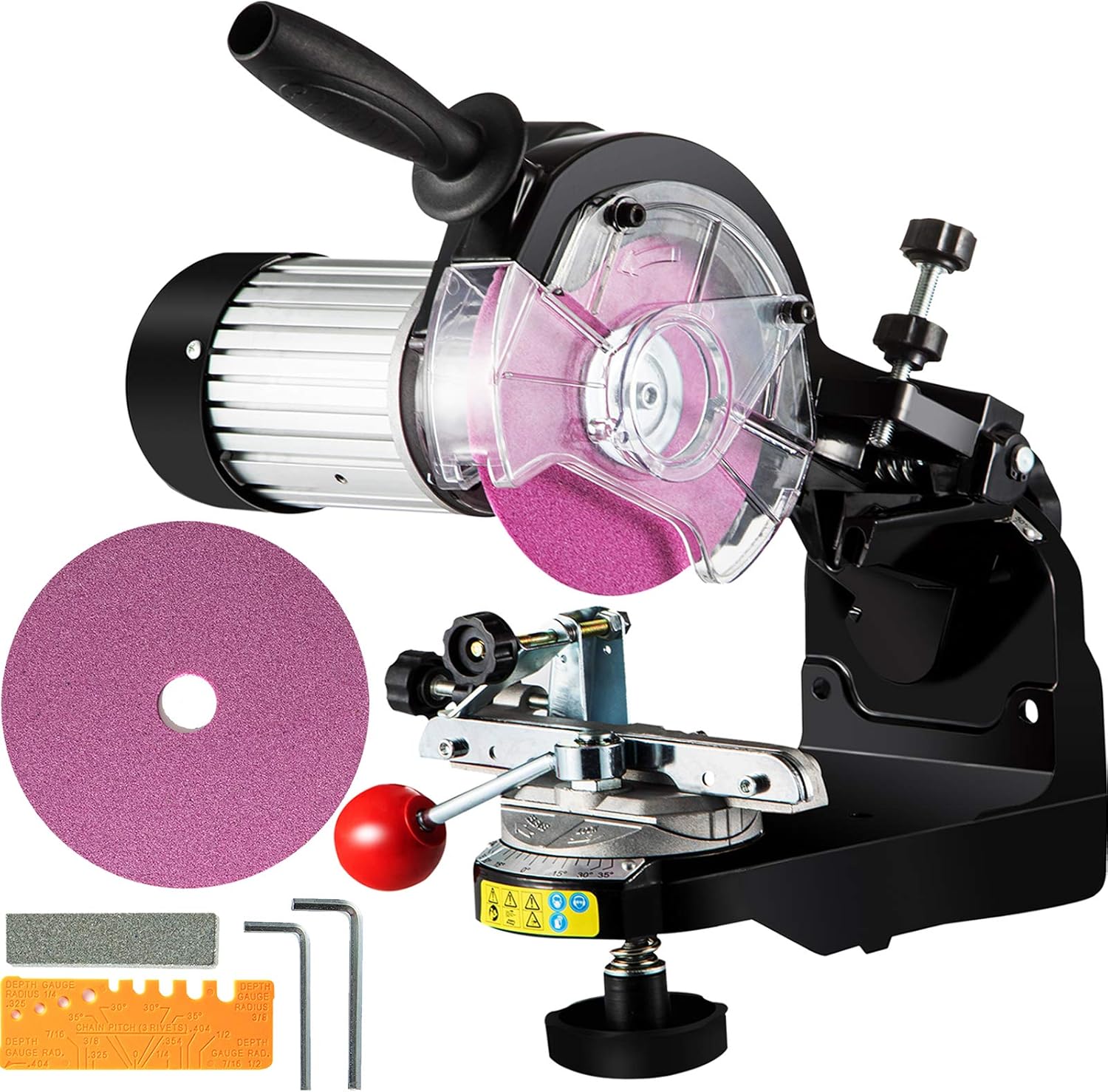 VEVOR Afilador eléctrico de motosierra de 230 W, amoladora de cadena de 3000 RPM, amoladora de cadena de sierra con muelas abrasivas de 18 y 316