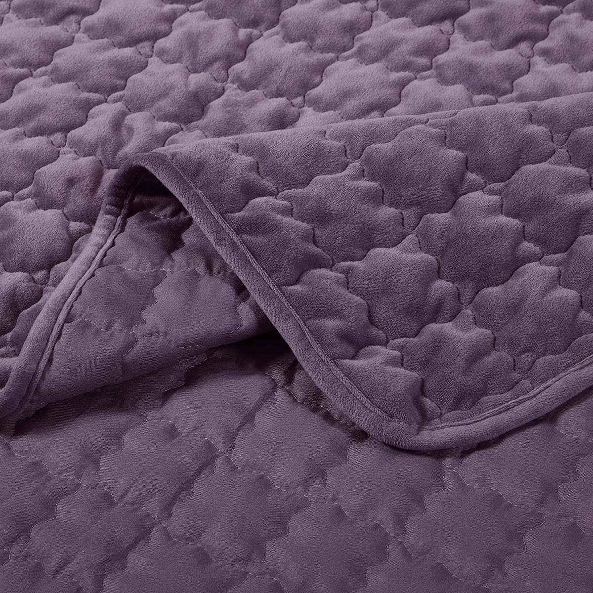 Royal Hotel Bedding Edredón de terciopelo de felpa tamaño Queen, terciopelo morado de 92 x 96 pulgadas, juego de 3 piezas, edredón de lujo 100%