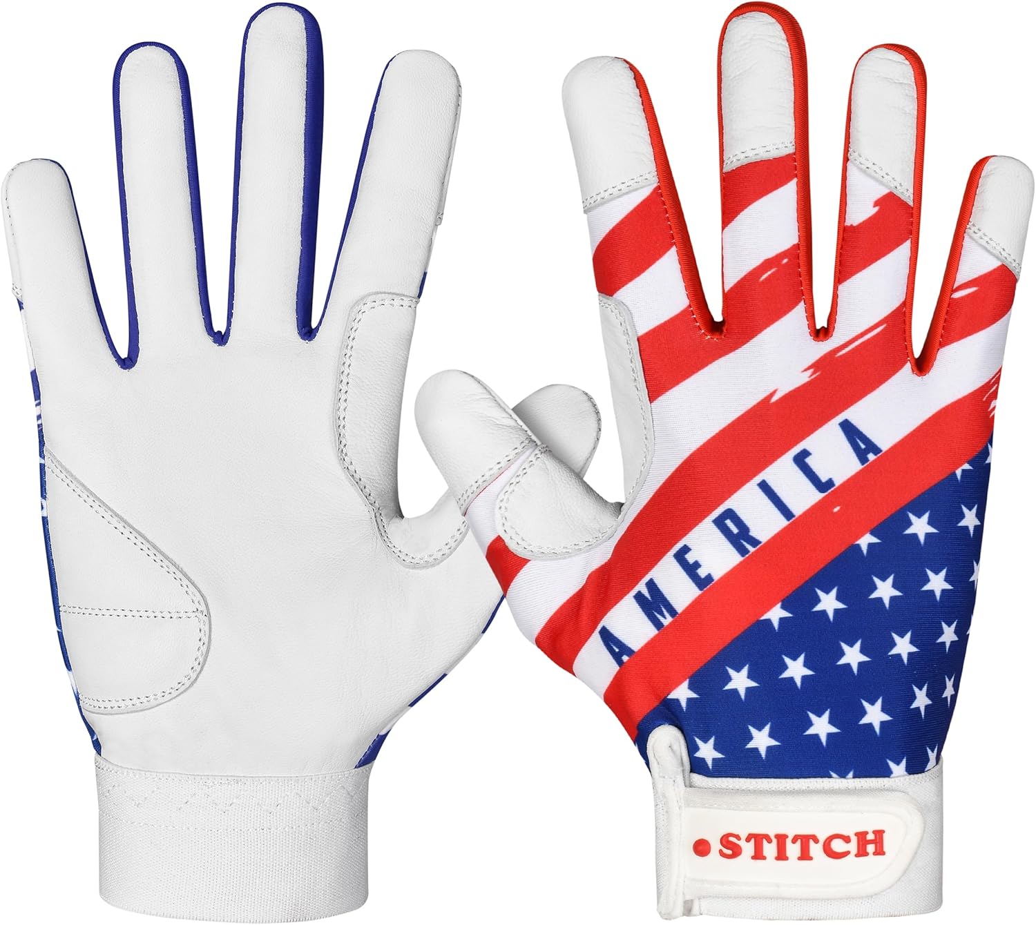 Guantes de bateo de sóftbol, guantes de bateo de béisbol con bandera estadounidense, guantes de bateo para hombres, guantes de bateo de béisbol con