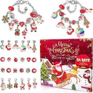 2023 Christmas Advent Calendar Charm Bracelets for Girls, SIXNIE 24-Days Xmas Countdown Calendar with 2pcs DIY Charm Bracelets Kits, Creative 2023 Christmas Advent Calendar Charm Bracelets for Girls, SIXNIE 24-Days Xmas Countdown Calendar with 2pcs DIY Charm Bracelets Kits, Creative