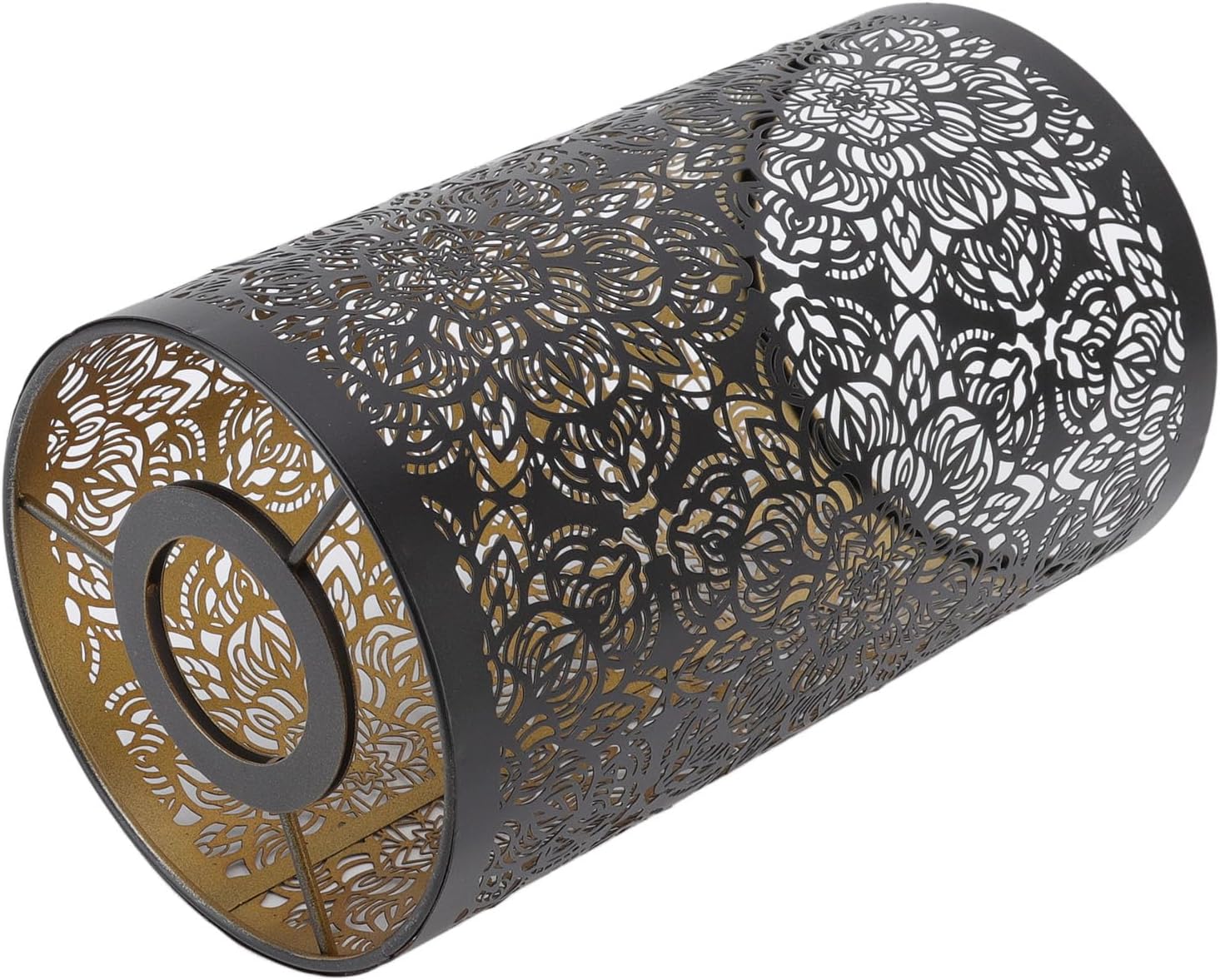 Pantalla de lámpara de metal con patrón E27, pantalla de mesa recta E26 E26Shade Ou cilíndrica hueca circular circular Inddor E27 E26 para tamaño