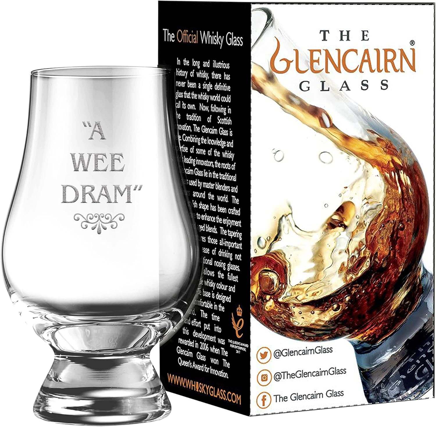 GLENCAIRN WEE DRAM GRABADO WHISKY GLASS EN CARTÓN DE REGALO