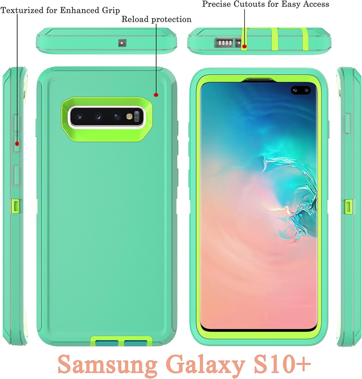 YmhxcY – Funda S10 Plus con película de TPU flexible autorreparable (paquete de 2) y película protectora de pantalla para lente de cámara 2
