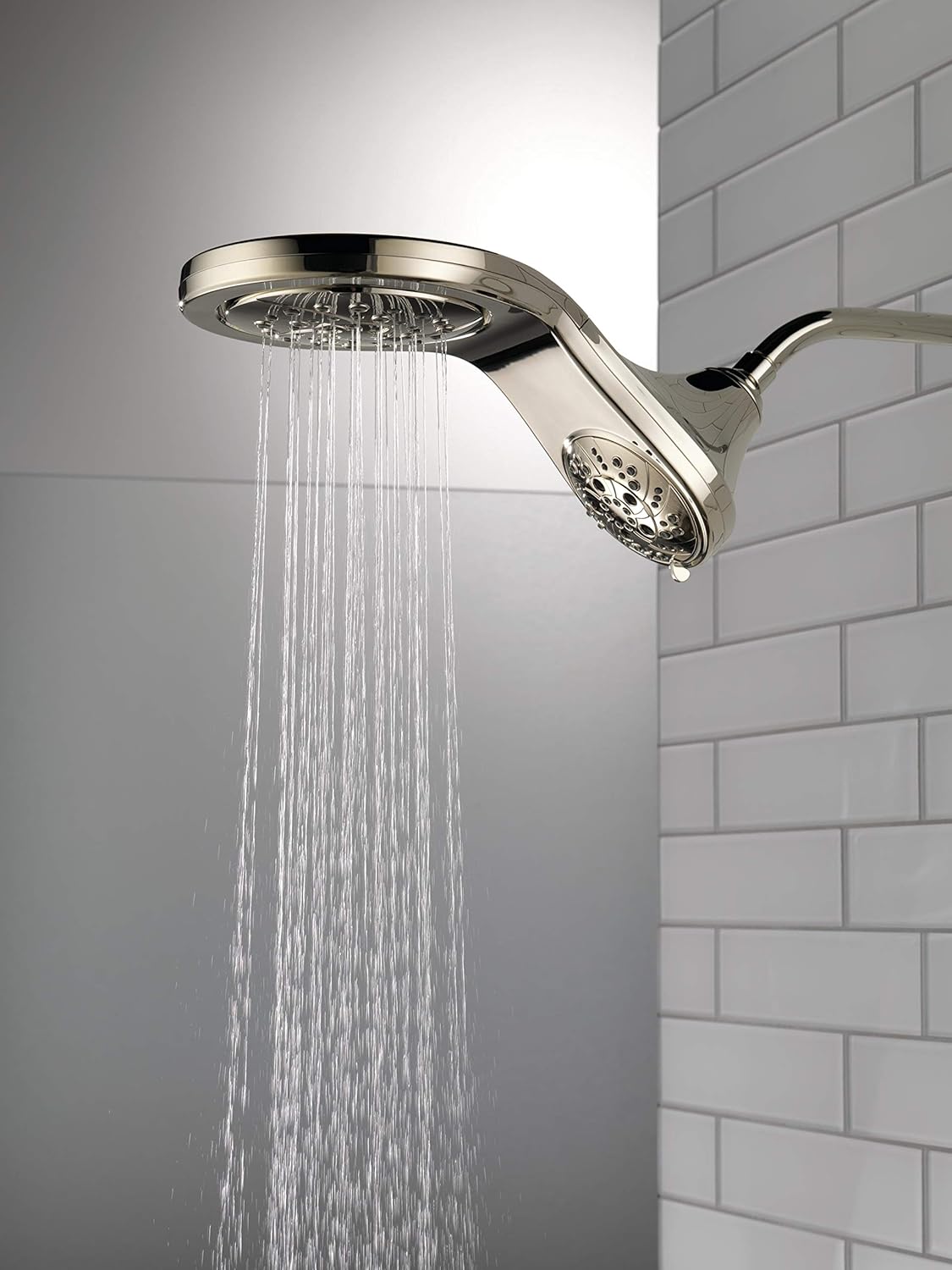 DELTA FAUCET 58581-PN-PK HydroRain H2OKinetic – Combo de ducha 2 en 1, flujo de agua de 1.75 GPM, níquel pulido