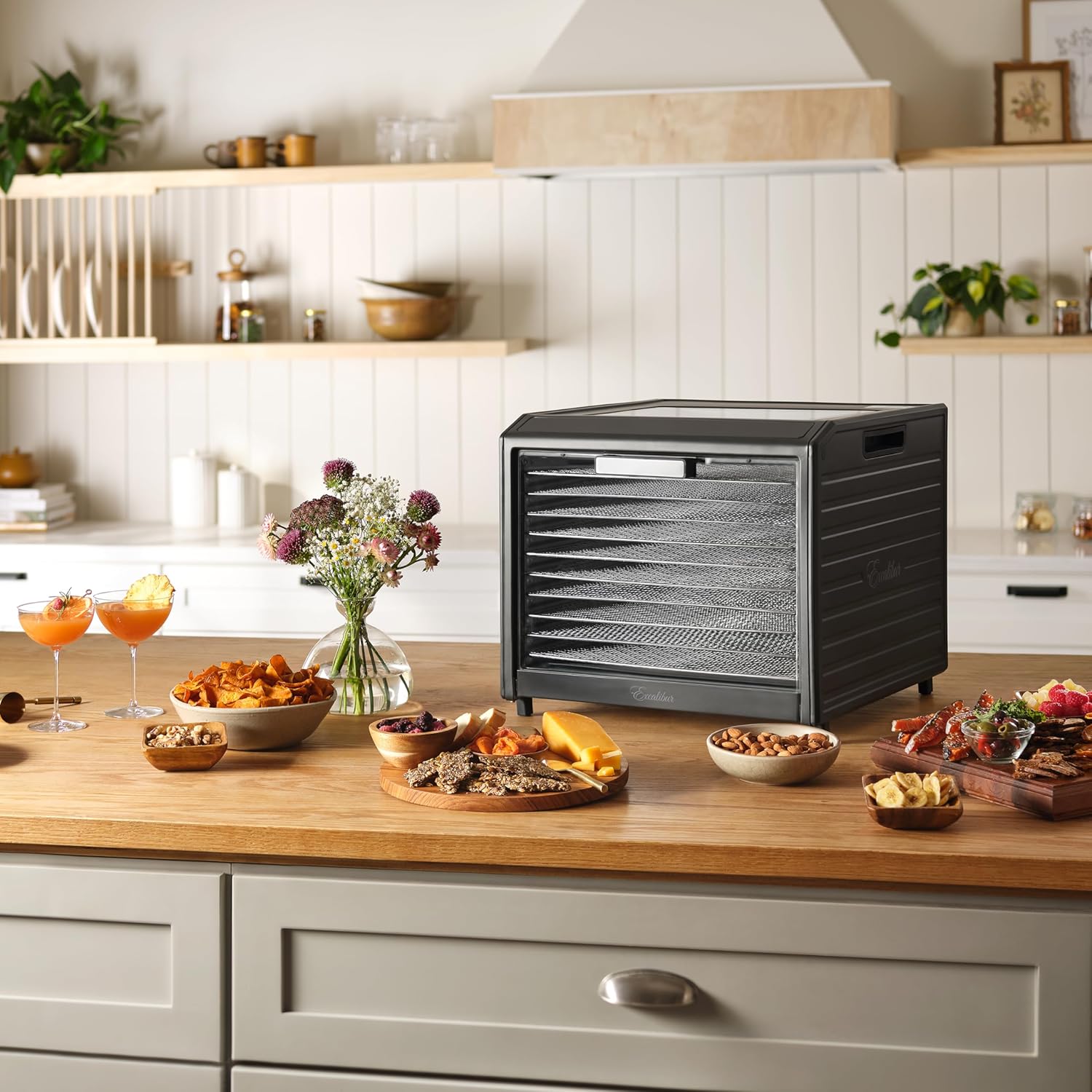 Excalibur Deshidratador eléctrico de alimentos Serie Performance de 10 bandejas con control de temperatura ajustable, incluye bandejas de secado de