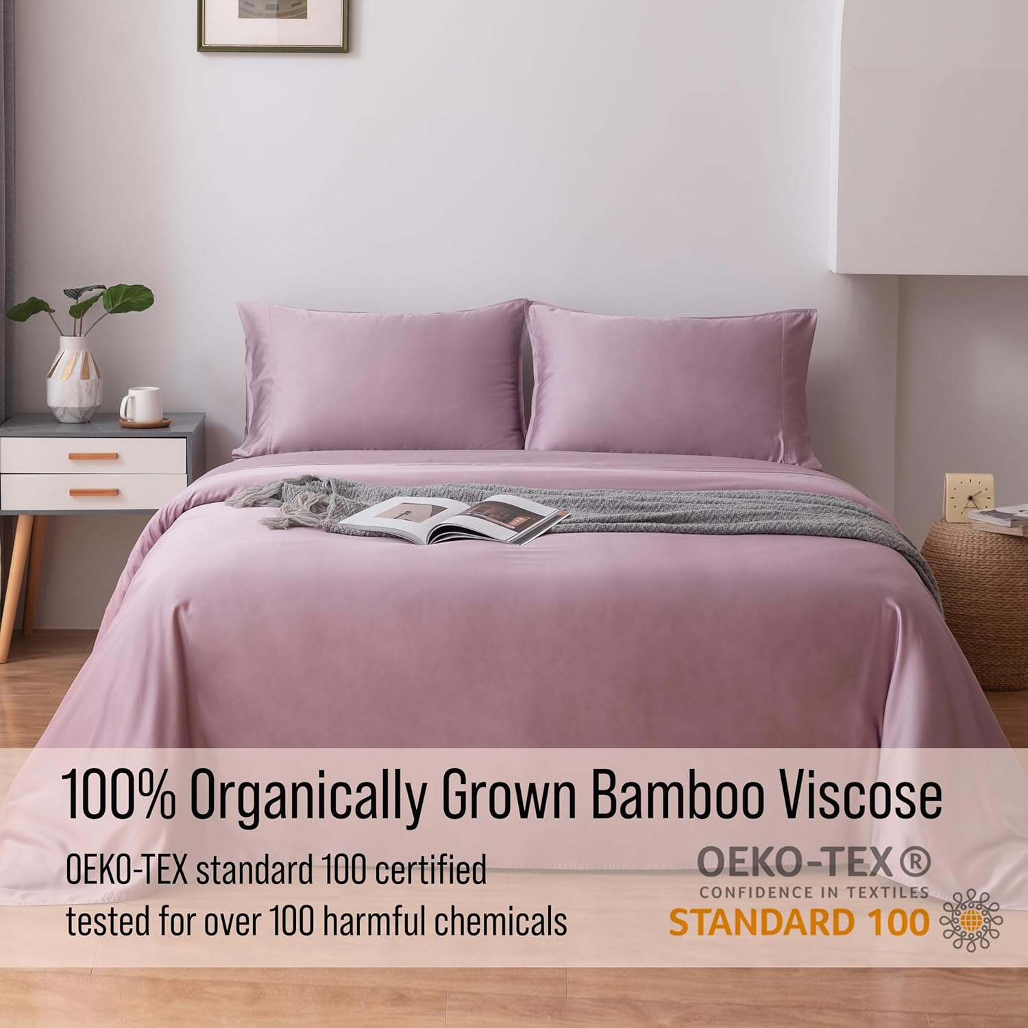 Bella Coterie – Juego de fundas de almohada de lujo de tamaño estándar, viscosa cultivada orgánicamente hecha de bambú, ultra suave, refrescante, 2