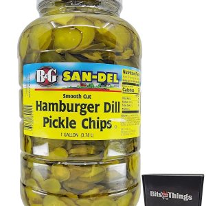 B&G San-Del – Chips de pepinillo para hamburguesas y eneldo de corte liso, 1 galón B&G San-Del – Chips de pepinillo para hamburguesas y eneldo de corte liso, 1 galón