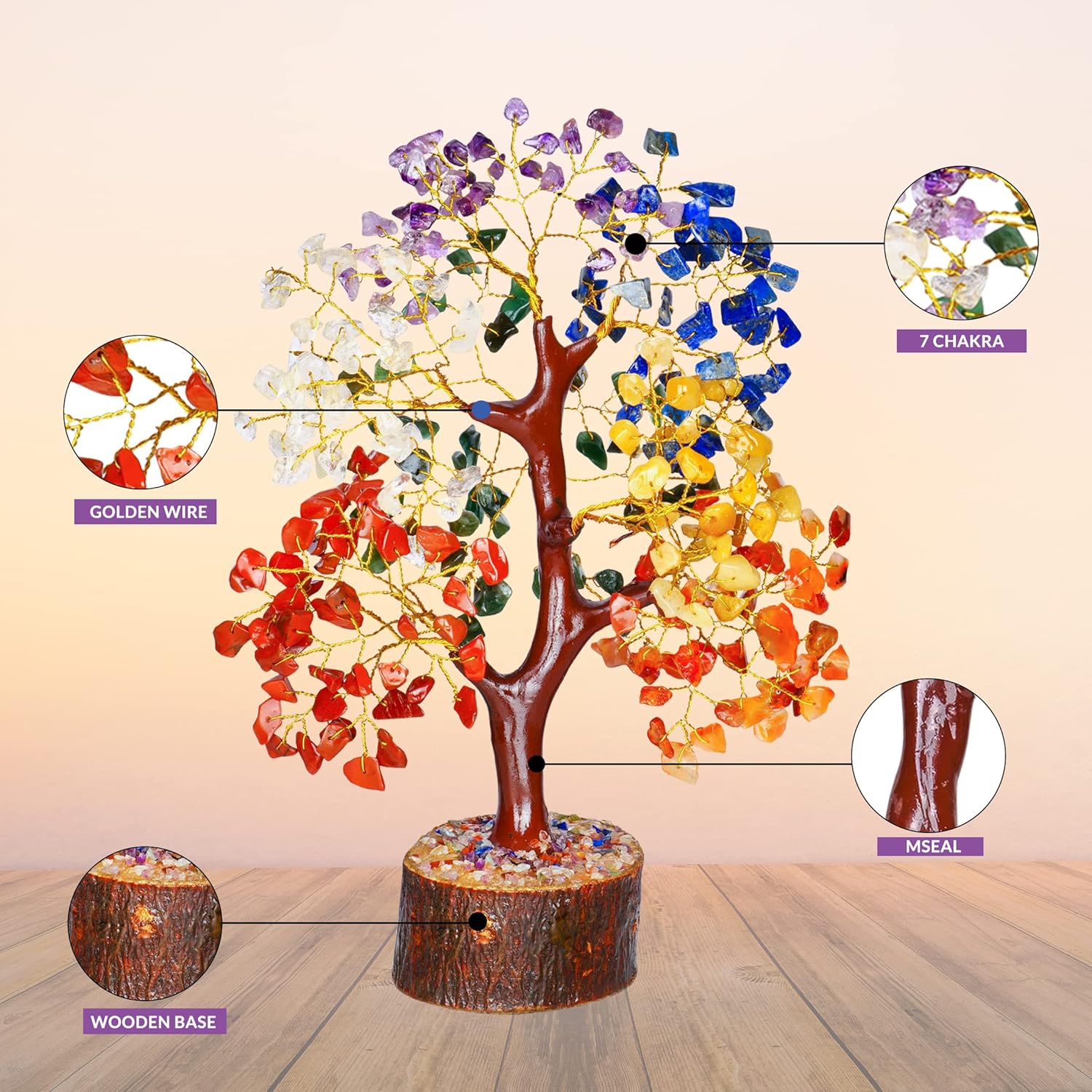 Decoración de cristal  Plantas sintéticas para interiores  Decoración antigua  Árbol de cristal  Piedras y cristales  Collar del árbol de la vida