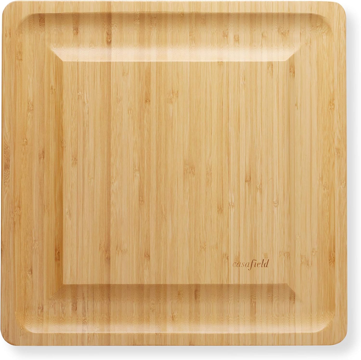 Casafield Juego de regalo de tablero de queso de bambú orgánico y cuchillo, bandeja de madera para charcutería, para carne, frutas, galletas con 2