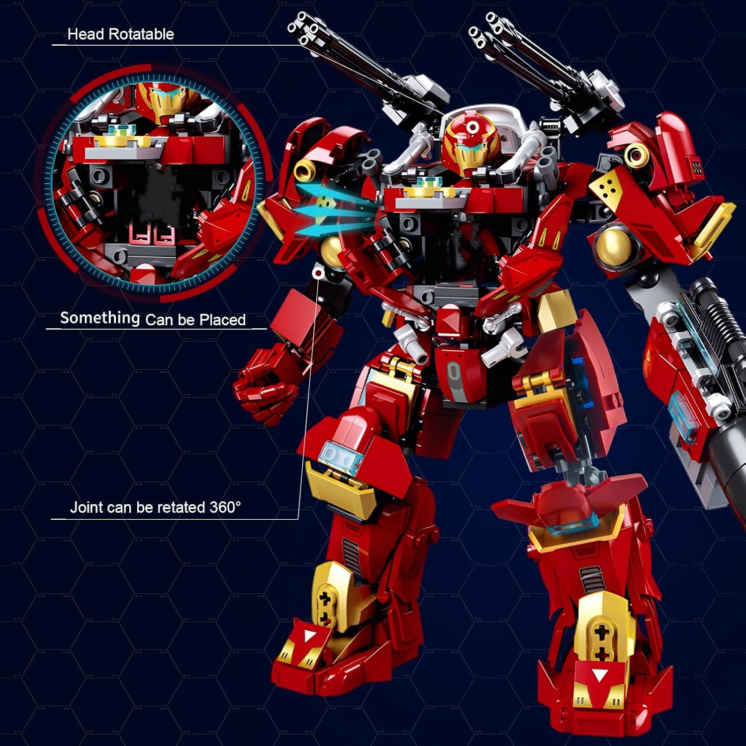 HIGH GODO Mech Robot – Juego de bloques de construcción transformables para adultos, juego de construcción de modelo de héroe de la justicia de la