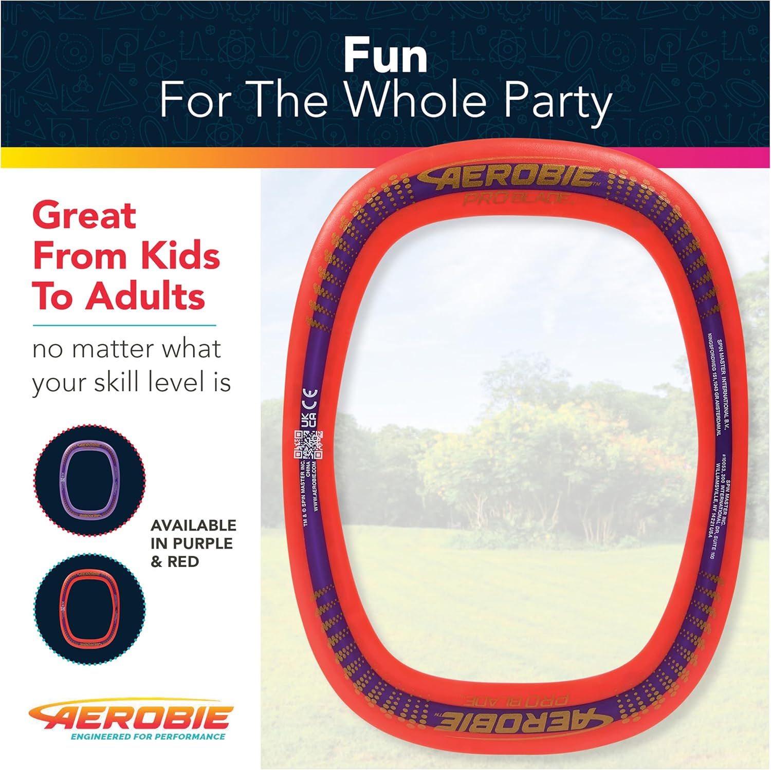 Aerobie Pro Blade – Anillo de tiro ligero para niños, para jugar al golf de disco, juegos en el patio trasero y más, juegos al aire libre para