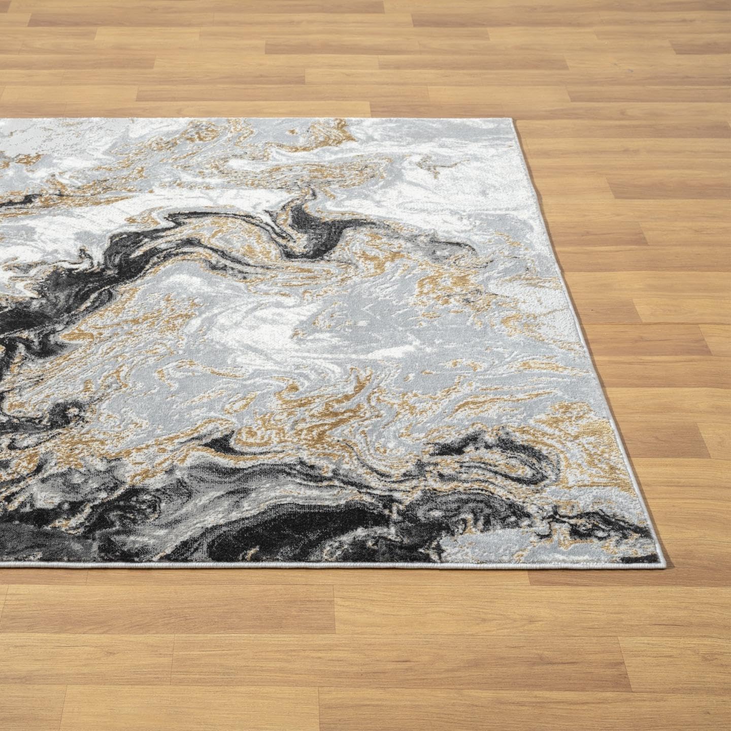 LUXE WEAVERS Alfombra abstracta de remolinos de mármol, humo 2×3