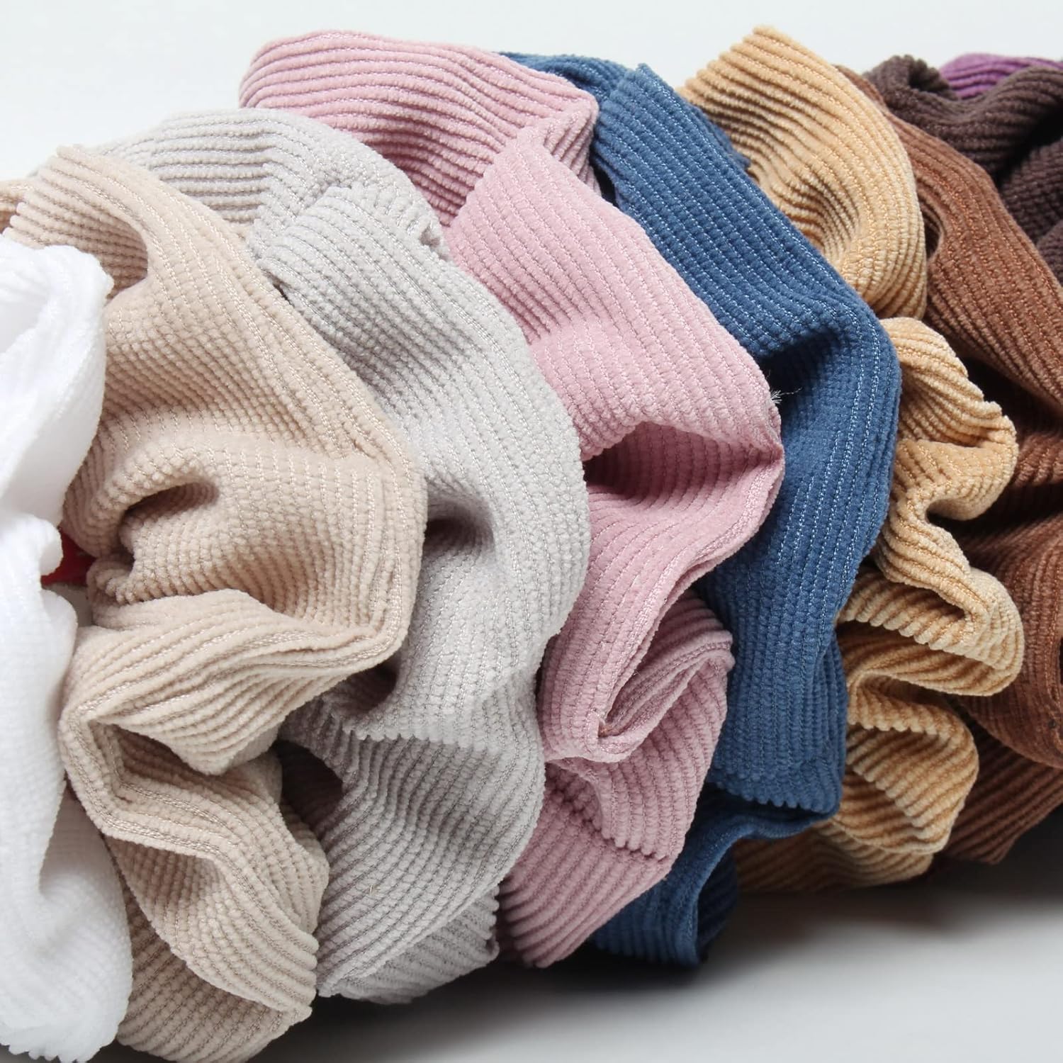 10 piezas de coleteros de cordury para mujer, con cordón medio, bandas elásticas para el cabello, ligas para el cabello de moda para cola de caballo