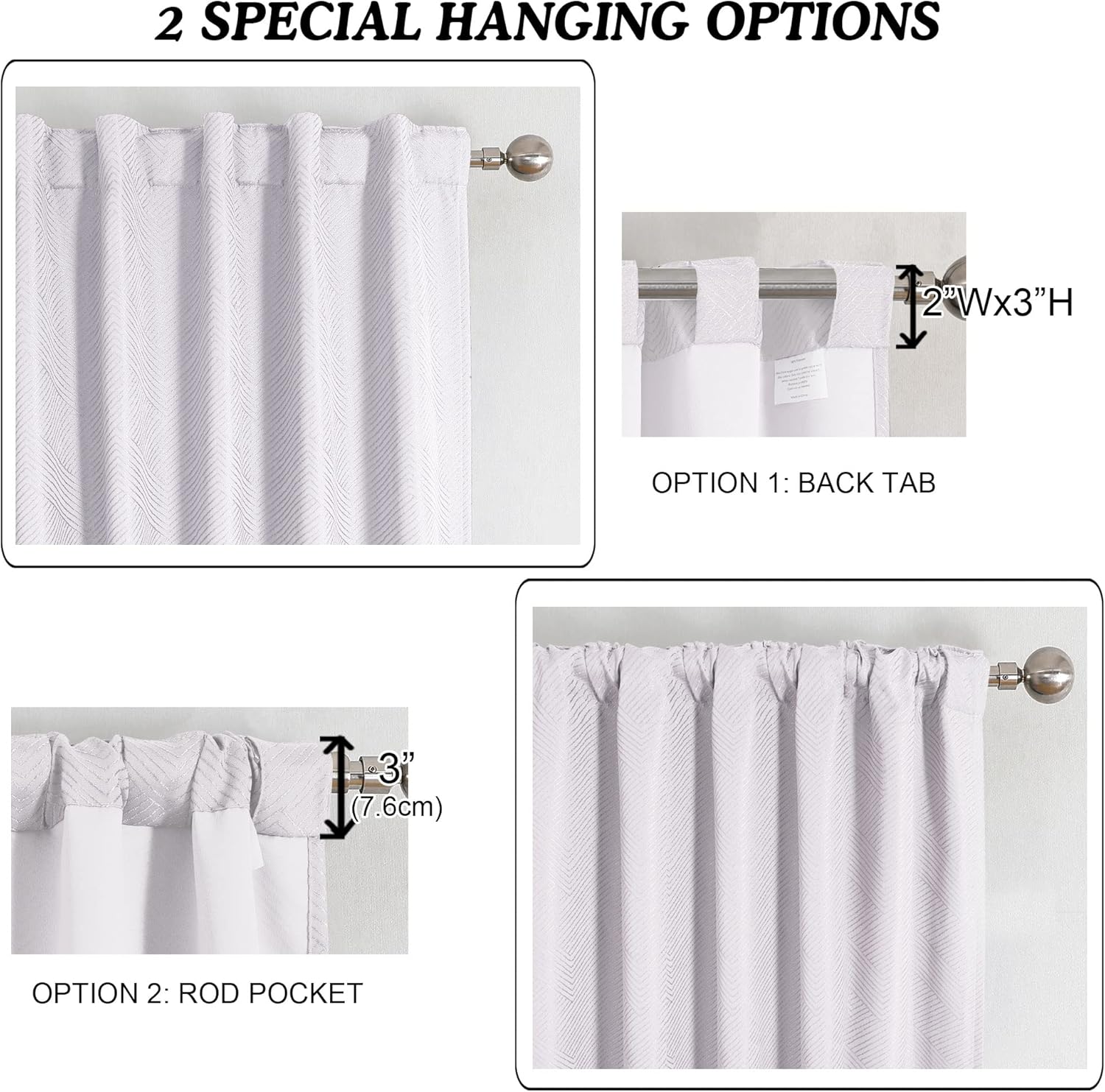 Aiyufeng Cortinas blancas de oscurecimiento de habitación para sala de estardormitorio de 84 pulgadas de largo, 2 paneles, cortinas filtrantes de