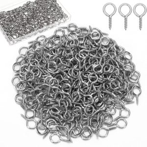 AUGSUN Tornillos de ojo, 300 piezas de 0.63 pulgadas de tornillo de 0.63 pulgadas, ganchos de tornillo de alta resistencia, tornillos de anillo para AUGSUN Tornillos de ojo, 300 piezas de 0.63 pulgadas de tornillo de 0.63 pulgadas, ganchos de tornillo de alta resistencia, tornillos de anillo para