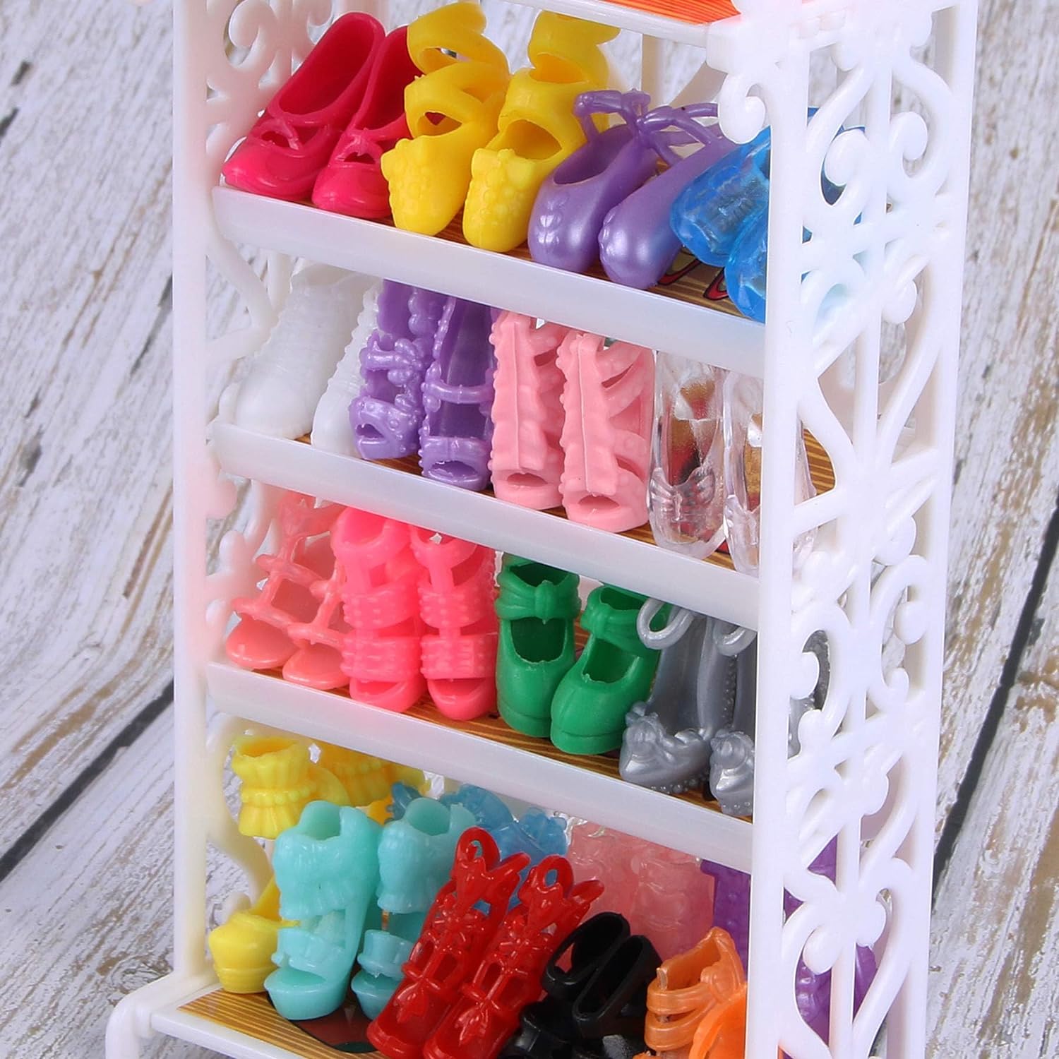 JANYUN 50 pares de zapatos de muñeca de varios estilos de repuesto para botas de tacón alto a granel para muñecas de 12 pulgadas