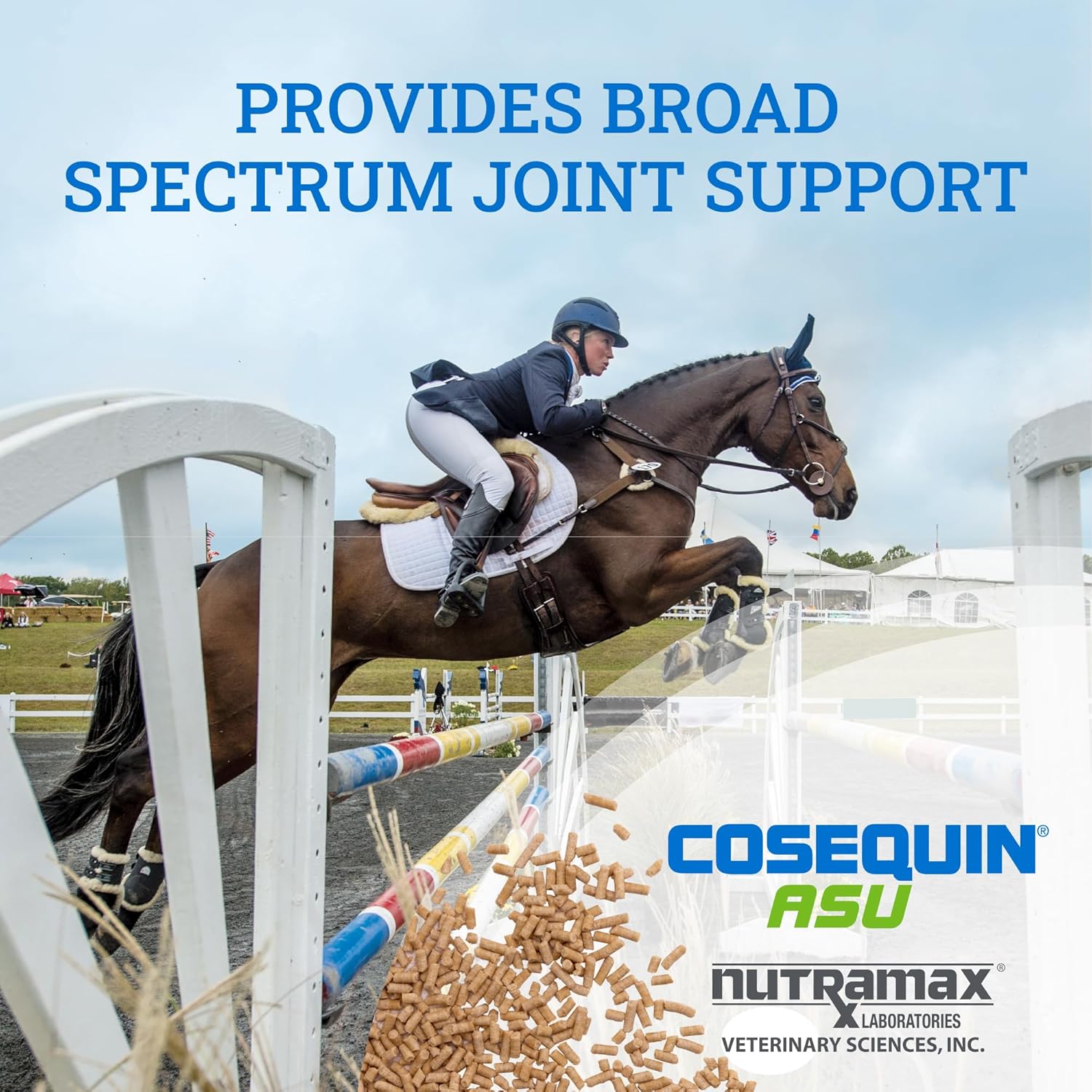 Nutramax Cosequin ASU Pellets Suplemento de salud articular para caballos, pellets con glucosamina y condroitina, 50.09 oz