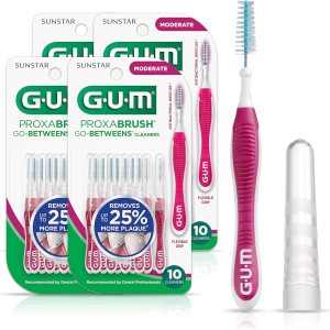GUM Proxabrush Go-Betweens – Cepillos interdentales moderados entre dientes, púas dentales para eliminación de placa, seguro para aparatos GUM Proxabrush Go-Betweens – Cepillos interdentales moderados entre dientes, púas dentales para eliminación de placa, seguro para aparatos