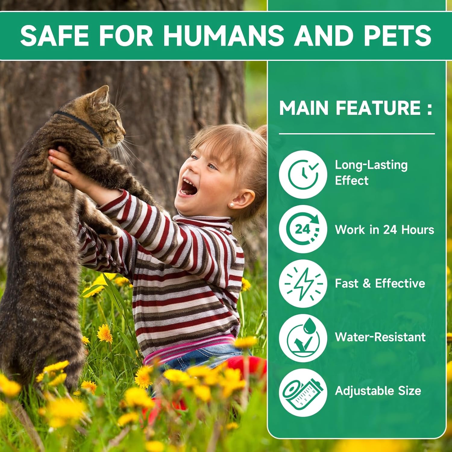 Paquete de 4 collares antipulgas para gatos, tratamiento de pulgas y garrapatas de gato, protección de 8 meses para prevención de pulgas y