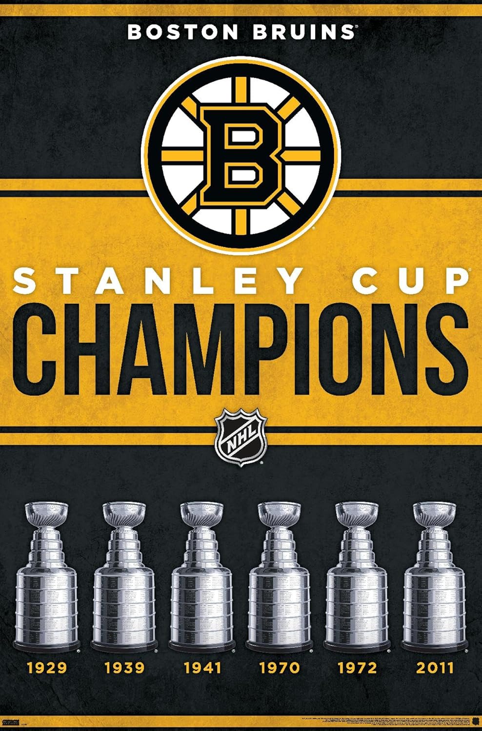 Trends International Póster de pared de los Boston Bruins de la NHL – Champions 23