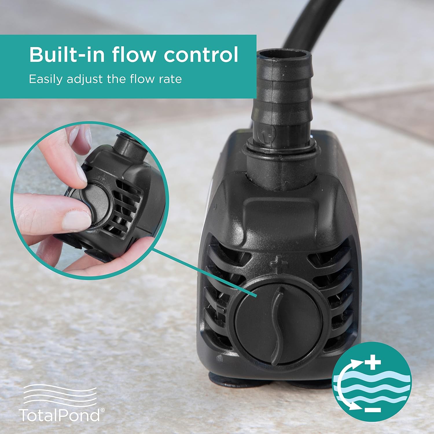 TotalPond bomba para fuentes 70 gal por hora, 70 GPH bomba de fuente