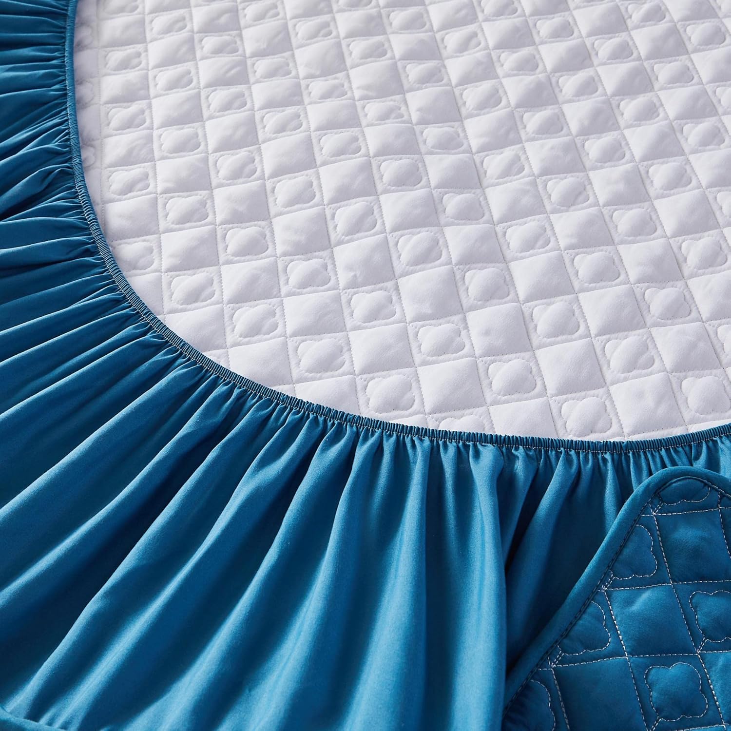 DARKBLUE Sábana bajera ajustable de tamaño matrimonial, con bolsillo profundo, cálida para invierno, transpirable, antideslizante, perfecta para el