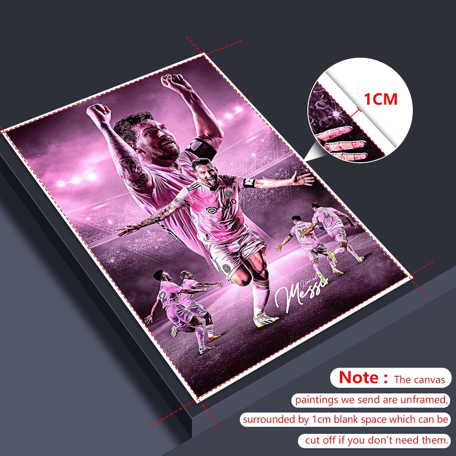 GUANKE Lionel – Póster de Messi de la superestrella del fútbol, pósteres de Messi para decoración de dormitorio de niños, arte de pared en lienzo de