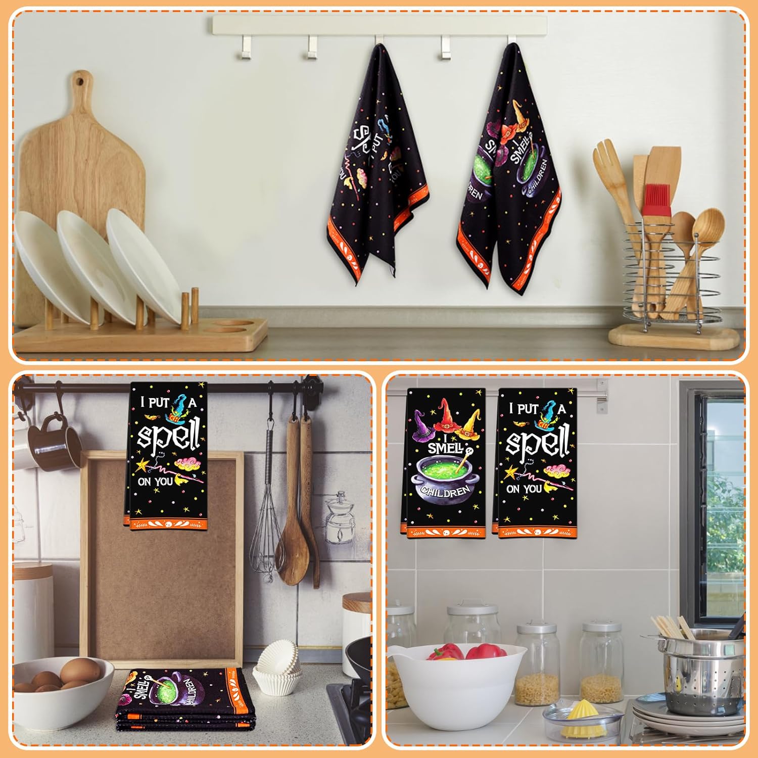 FLYAB Toallas de cocina de Halloween para cocina, Halloween, decoración de cocina, toallas de mano de Halloween para baño, regalos de inauguración
