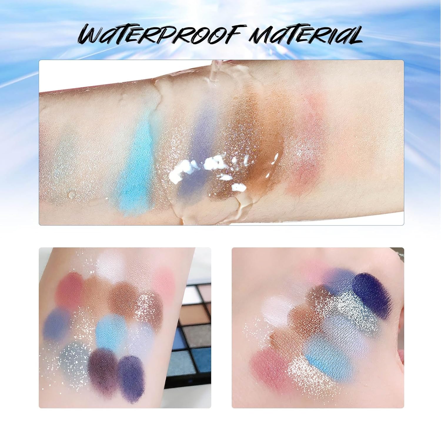 YBUETE Paleta de sombra de ojos de 16 colores  Sombra de ojos mate y brillante, sombra de ojos de alta pigmentación impermeable de larga duración,