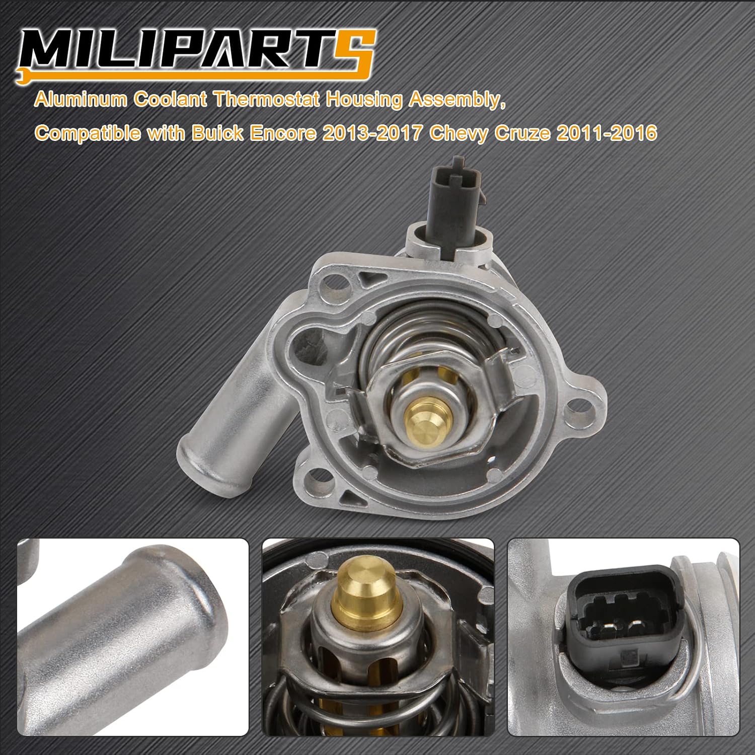 Carcasa de termostato de aluminio mejorada compatible con Buick Encore 2013-2020 Chevy Cruze Sonic Trax 2011-2016 1.4L Reemplazar 55579010