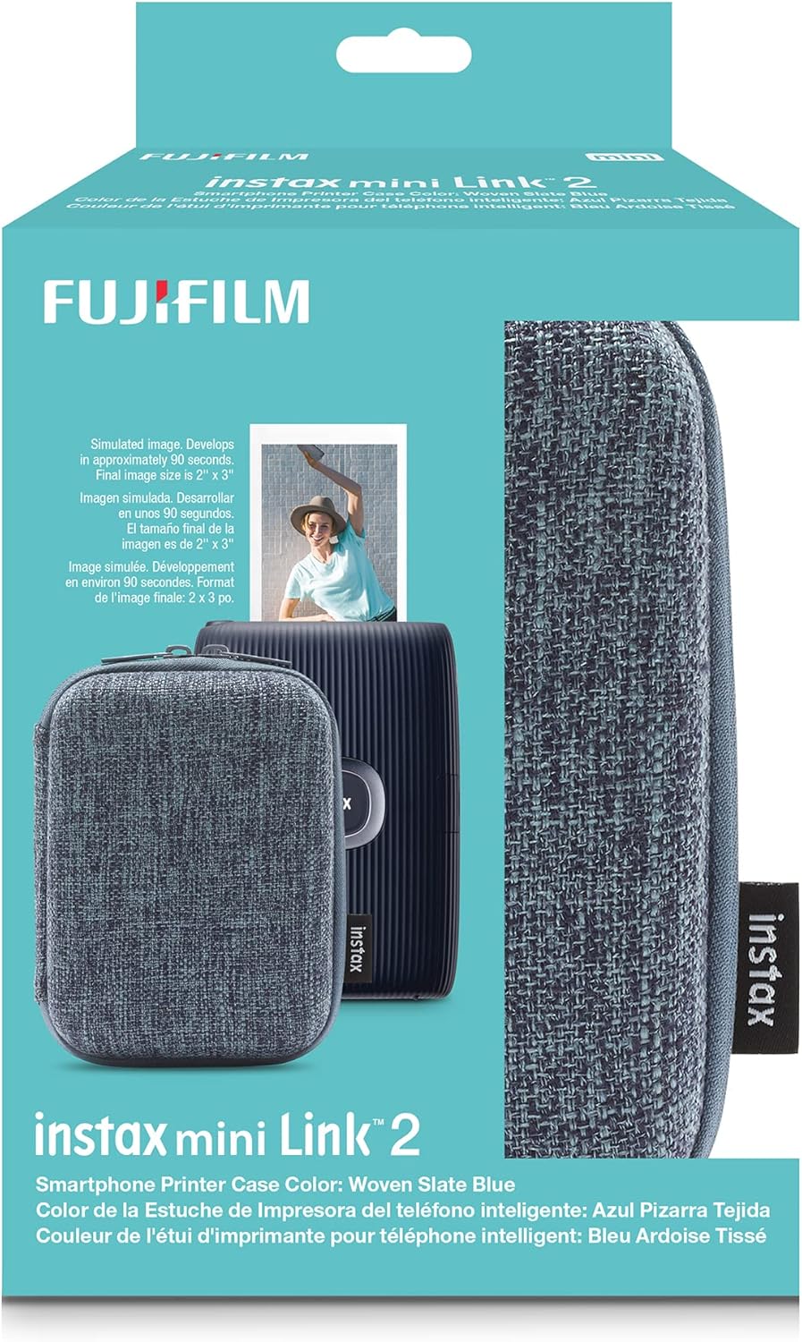 Fujifilm Funda Instax Mini Link 2 – Tejido Azul Pizarra
