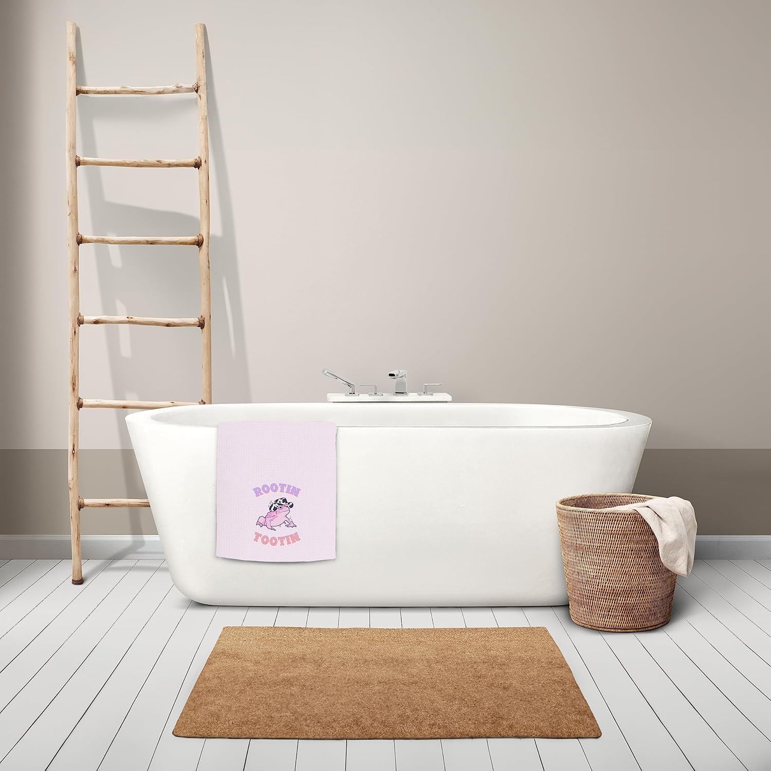 Toallas de cocina y paños de cocina de 16 x 24 pulgadas, diseño de rana vaquera occidental con sombrero estampado de vaca, toalla de cocina y