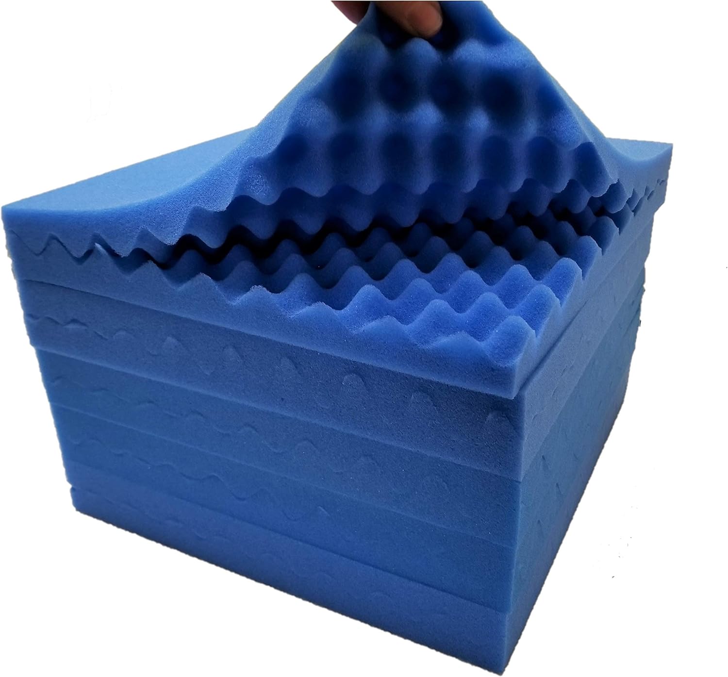 BookishBunny Paquete de 10 azulejos de pared de espuma acústica de alta calidad, 12 x 12 x 1.4 pulgadas (azul hielo)