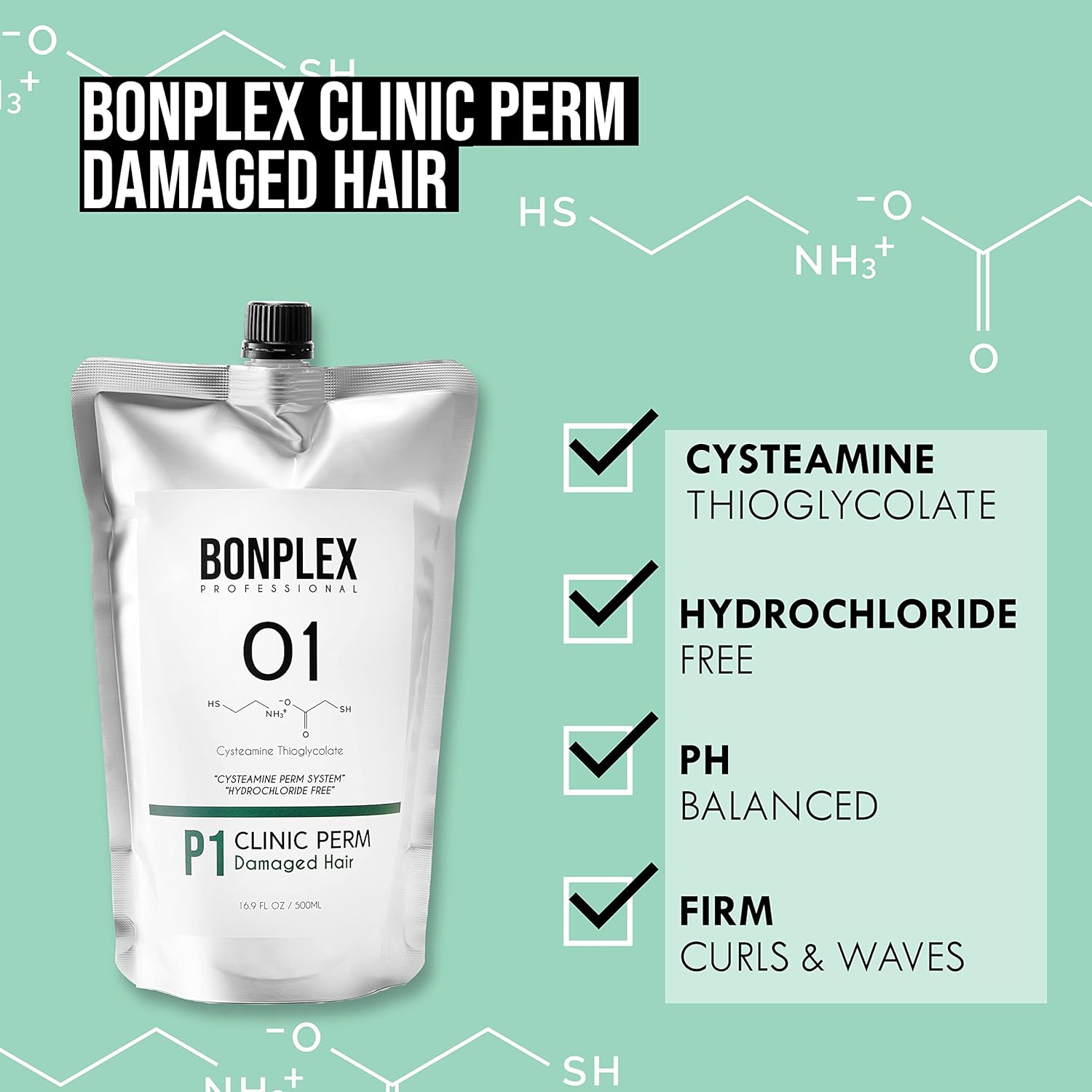 BONPLEX Clinic Perm for Damaged  Tratado con color  Tratado químicamente  Cabello fino o delicado  A base de tioglicolato de cisteamina  Sin