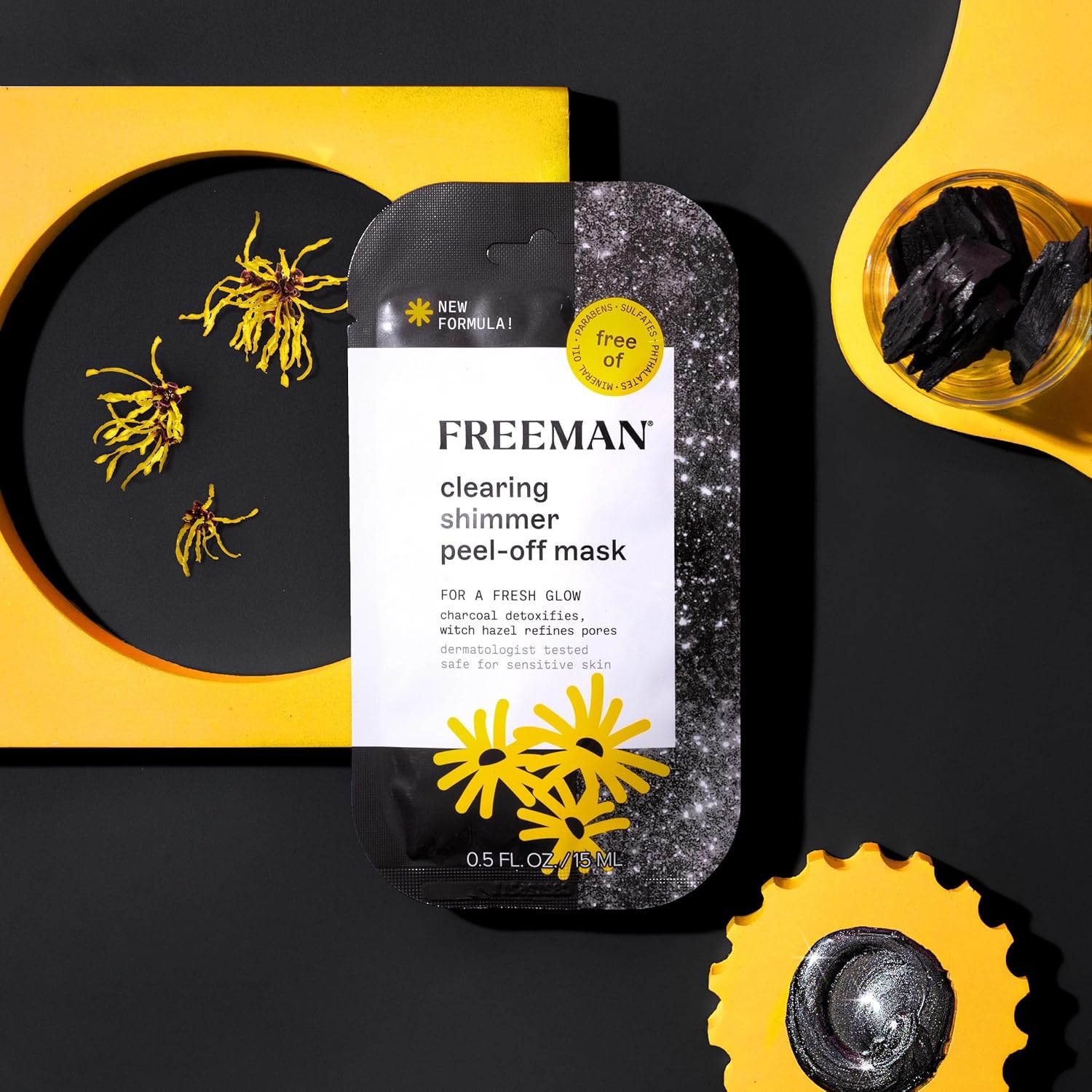 Freeman Paquete variado de mascarillas faciales, juego de mascarillas faciales despegables y arcilla, limpieza de poros, iluminadora y calmante para